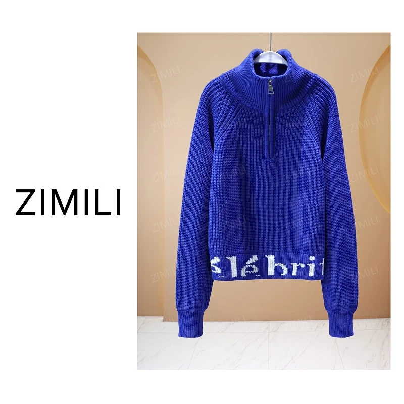 【亮哥欧货女装】冬季加厚羊毛《云积》宝蓝色高领羊毛毛衣10116-Q4