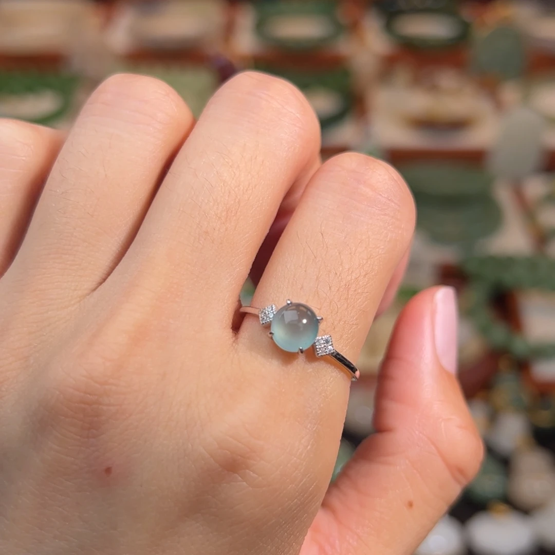 翡翠银S925镶嵌戒指