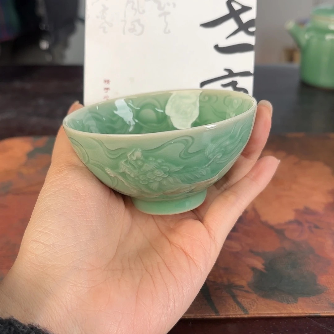 龙泉云间青瓷小米茶器