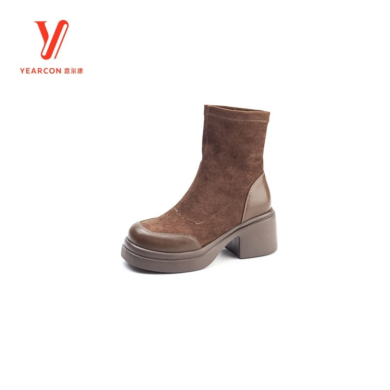 意尔康25新款女士时尚复古马丁靴S662AH06157Y