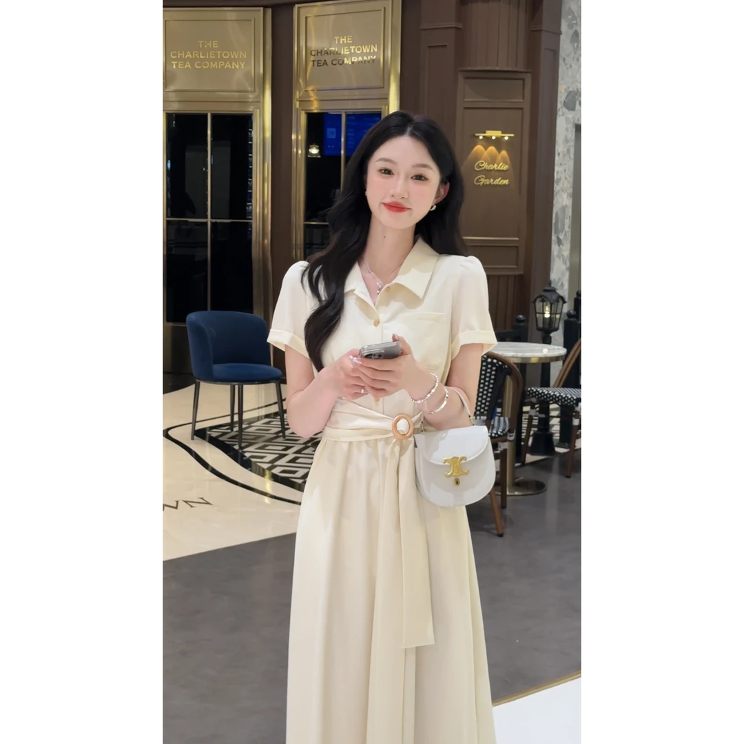鹿向南【奶油蛋糕】2025年夏季新款通勤连衣裙QJD00439-2