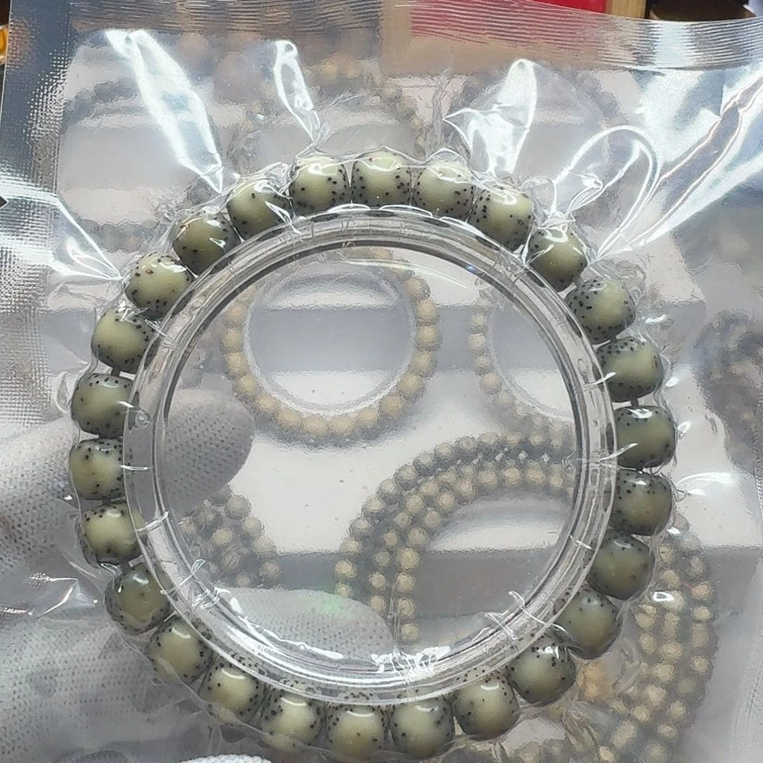 手串星月菩提石玉料9/8果栋料侧留白