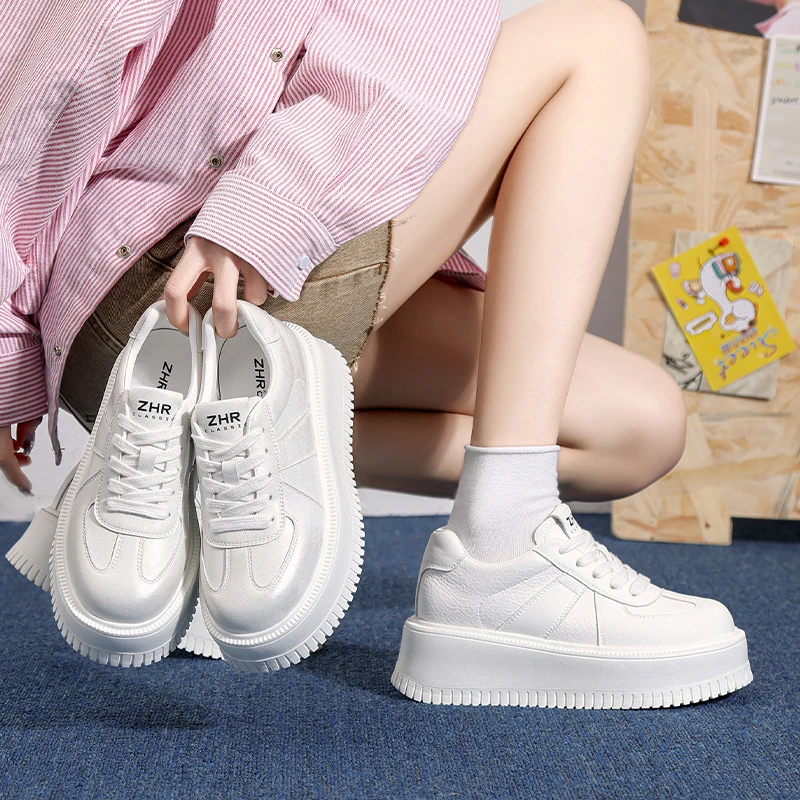 ZHR/则则时尚百搭休闲小白鞋女2025春季新款学院风厚底运动板鞋子