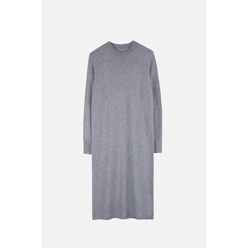 【特卖】nana纯色休闲中长款针织裙时尚百搭月光灰C2010122LY4