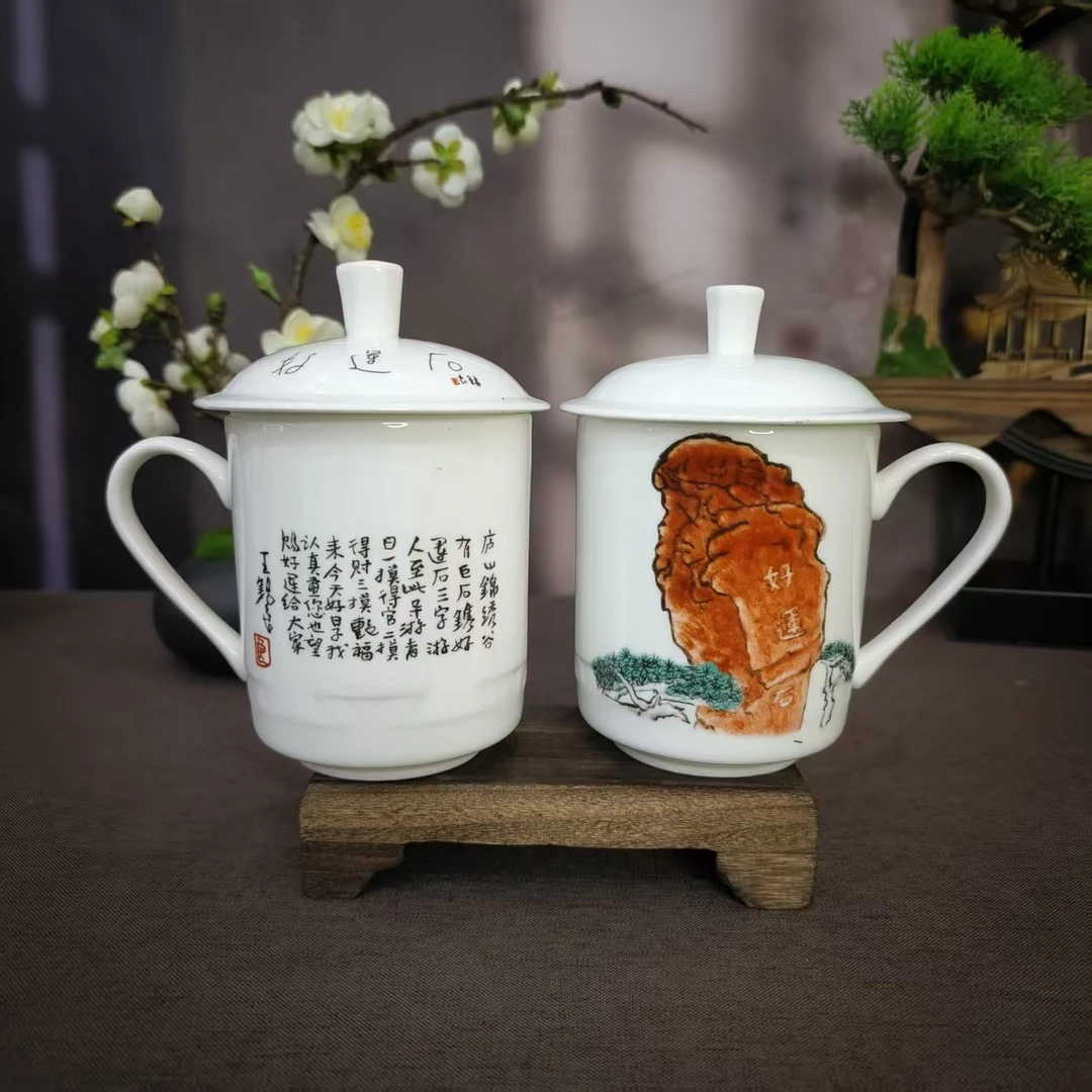 【百善瓷业】好运石对杯-GH