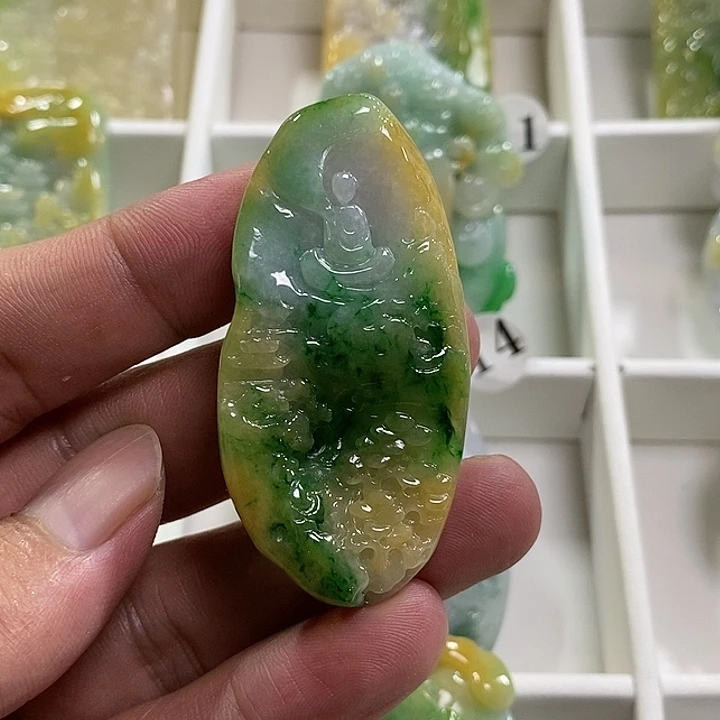 翡翠未镶嵌颈饰舜****〉悟道山水