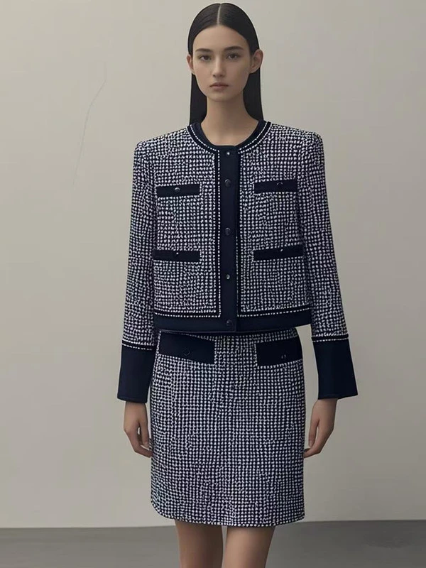 XXF003 林秀英-小香风 春款外套半裙套装23FWC385/23FWC386【微瑕】