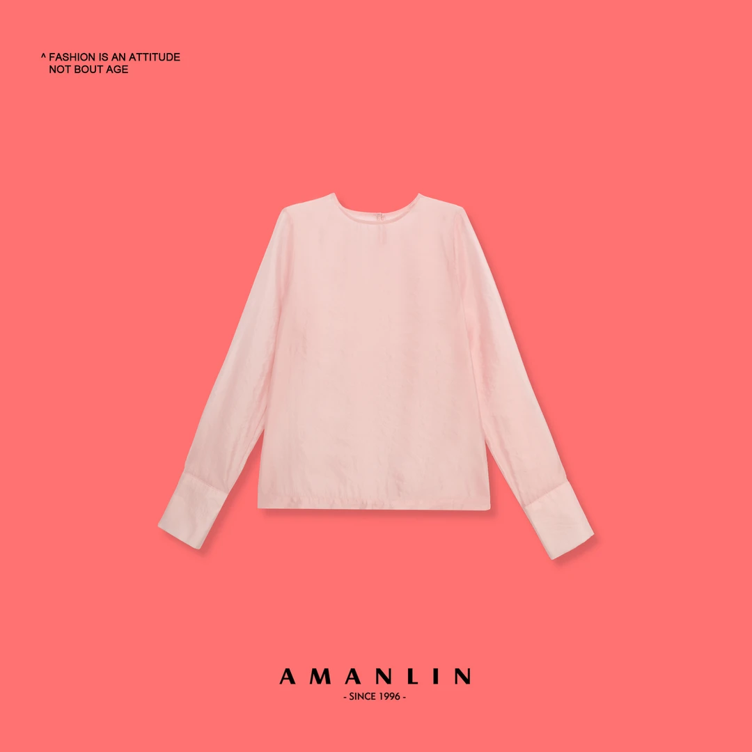 新中式圆领中长款简约长袖上衣Hg00136