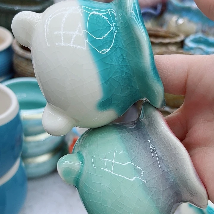 多肉绿植陶瓷花盆9.9包邮，有孔