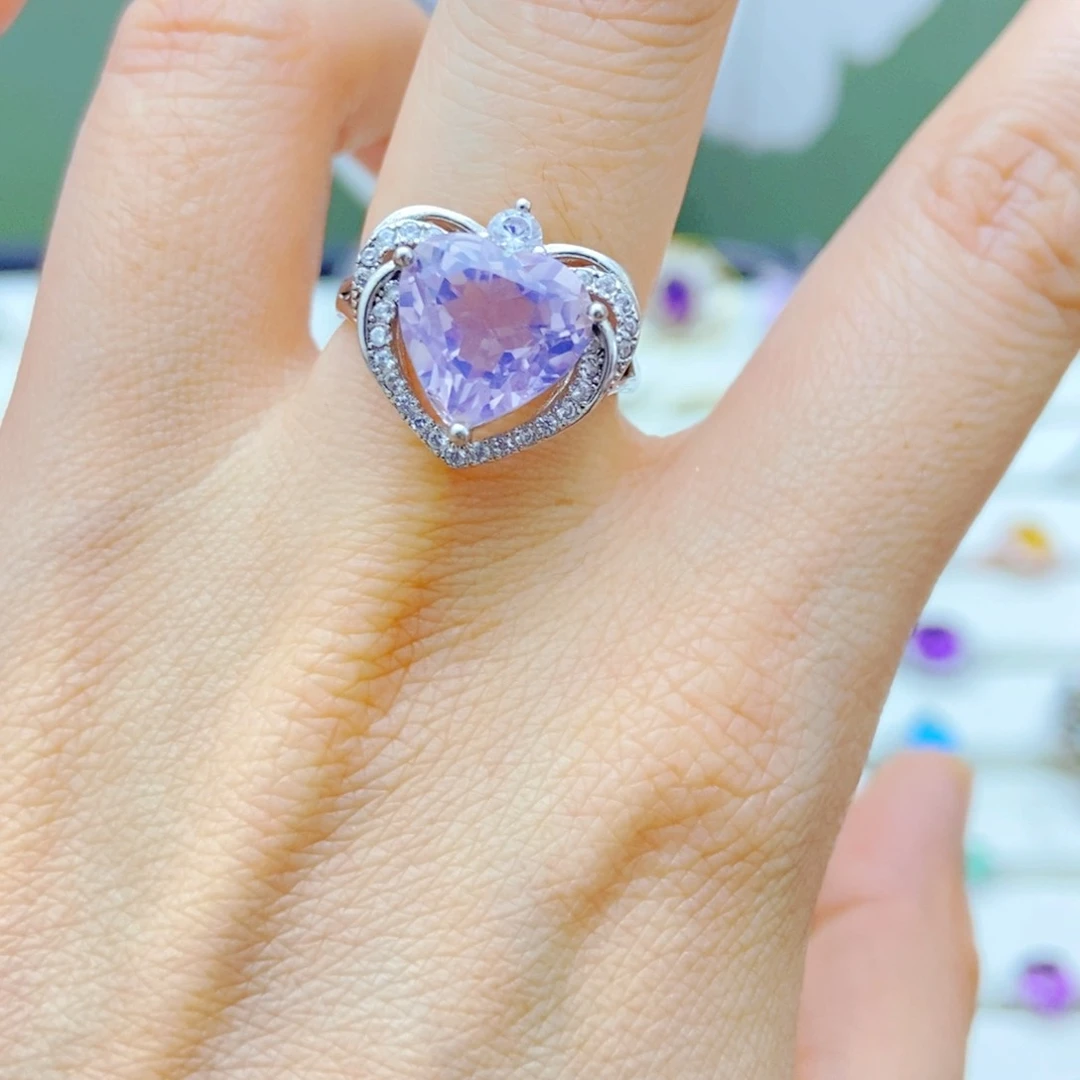 银S925镶嵌戒指紫晶