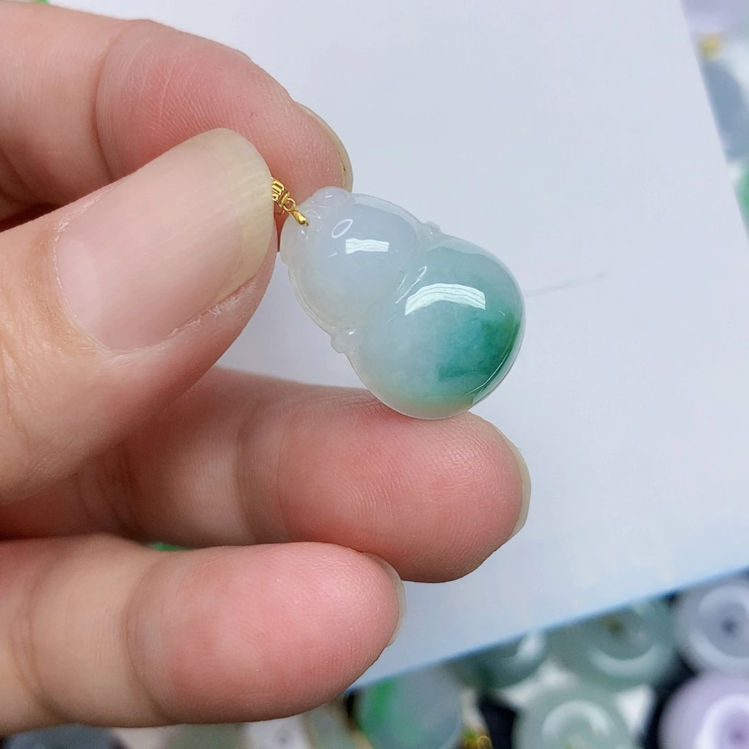 翡翠18K金镶嵌颈饰345778