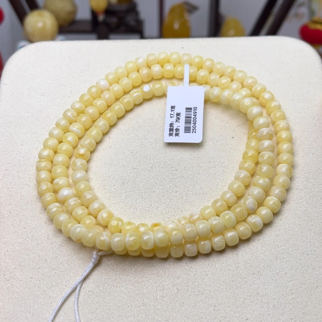 蜜蜡颈饰未镶嵌6精工老型108瓷白花蜡