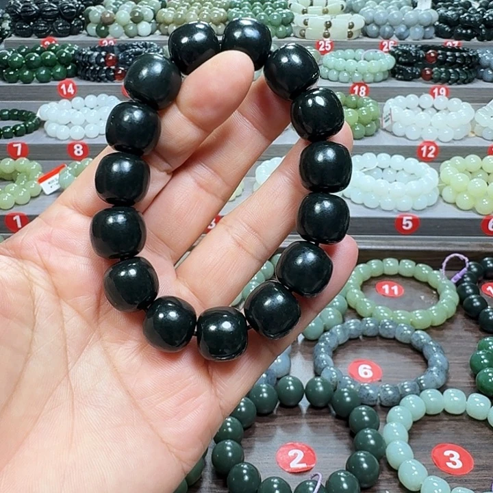 未镶嵌手链和田玉新疆黑青老型卡14