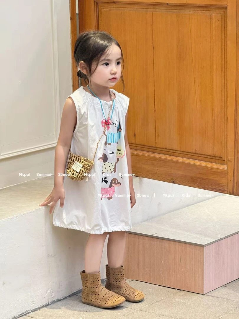 福利款  NO退NO换 韩系女童无袖腊肠狗背心裙