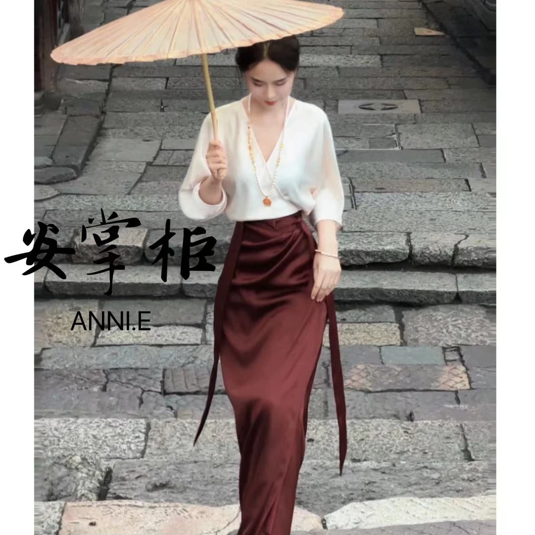 安掌柜【喜上眉梢】 新中式女国风高端精致清冷古风连衣裙XSMS3001