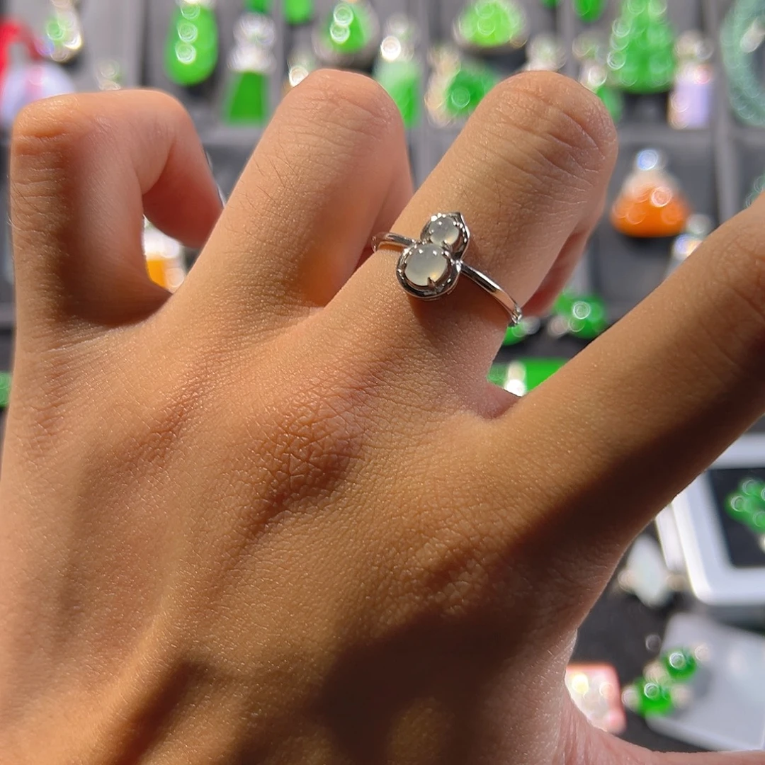 翡翠银S925镶嵌戒指