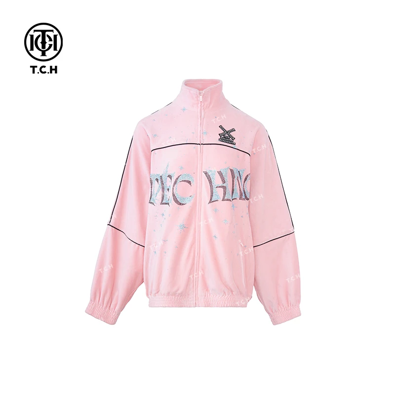 私服-TCH潮牌25春夏新款粉色翅膀拉链衫T75A27E5006