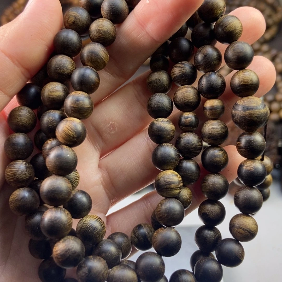 手串沉香t**y越南芽庄白奇楠留疤玉化虎斑