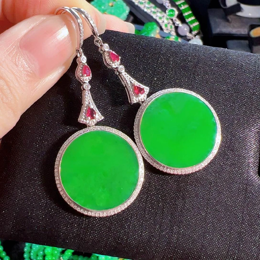 翡翠18K金镶嵌耳饰【新福利款】签收后24小时鉴赏期