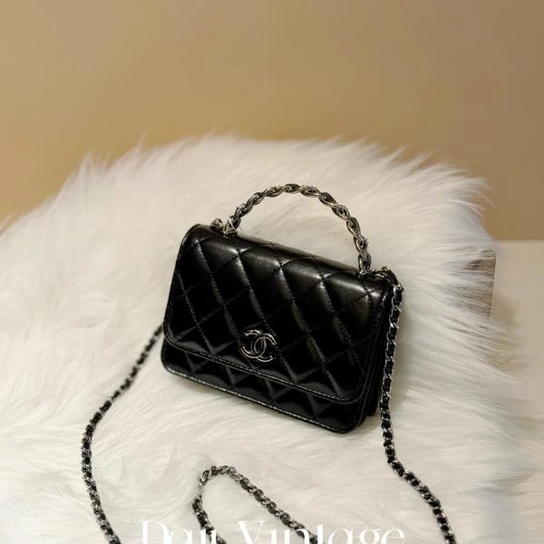 大吉中古/Chanel香奈儿23k水钻手柄mini风琴斜挎包