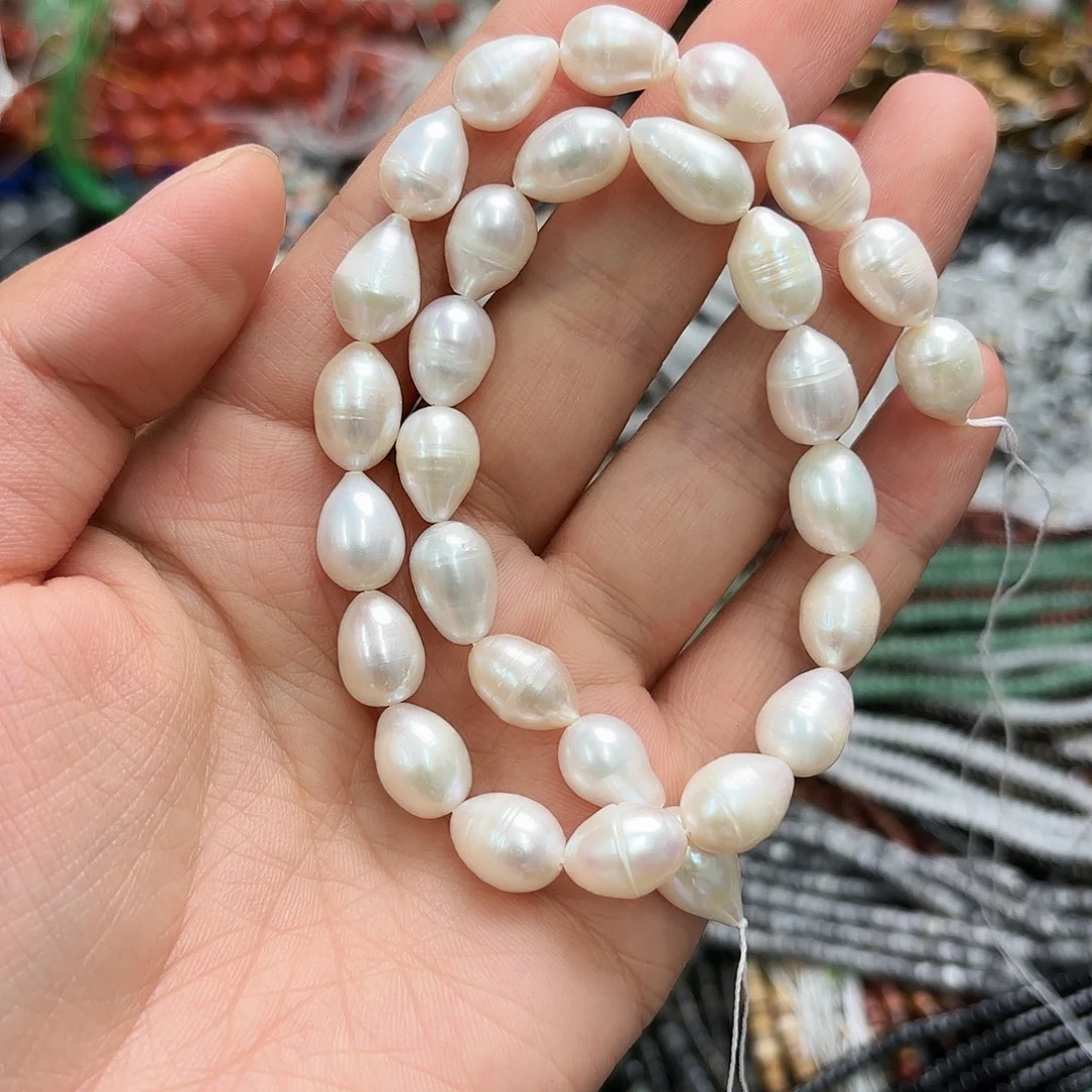 未镶嵌玛瑙/玉髓珠宝半成品8-9天然水滴珍一条