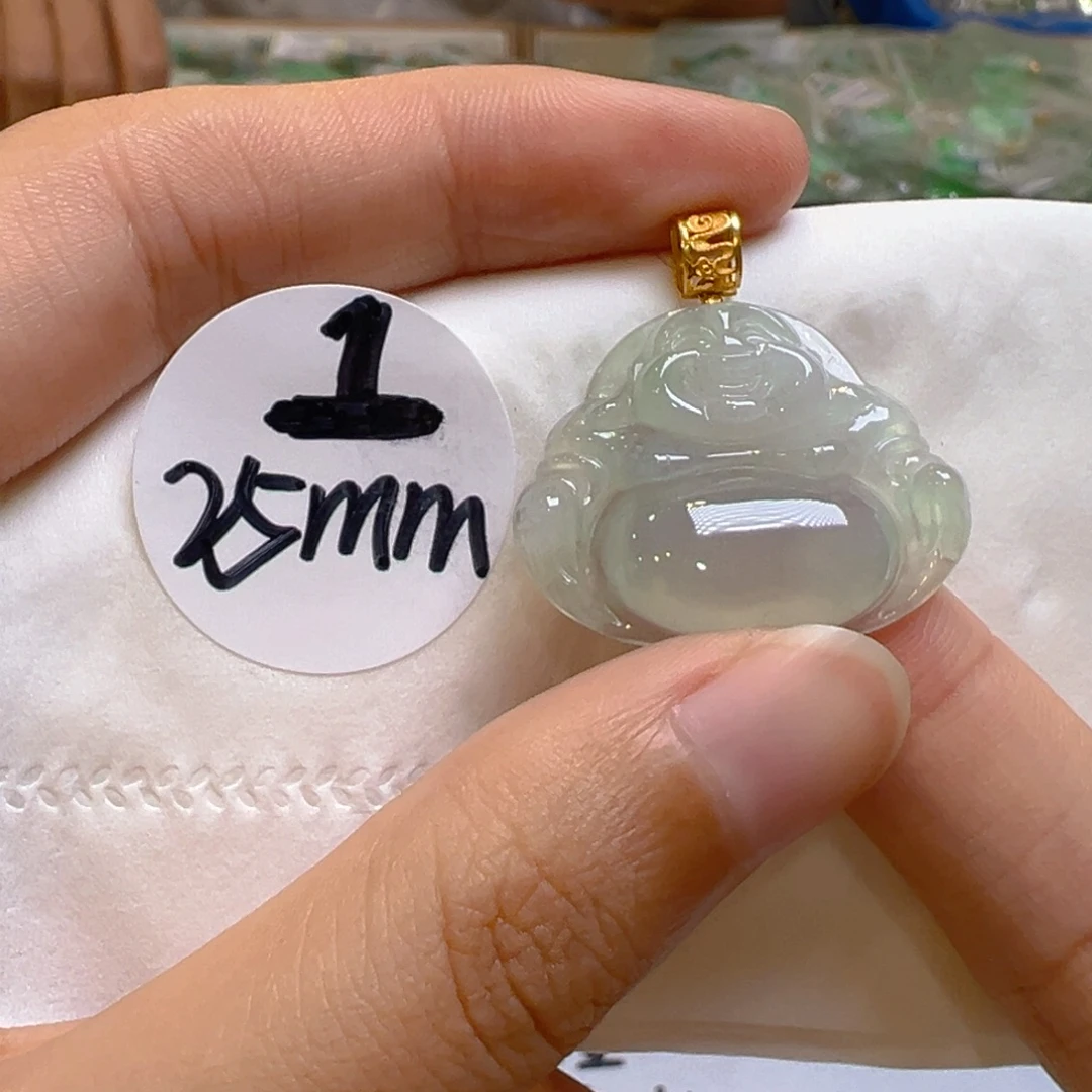 吊坠(不含链)18K金镶嵌翡翠