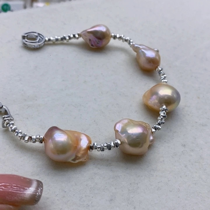 银S925镶嵌淡水珍珠耳饰