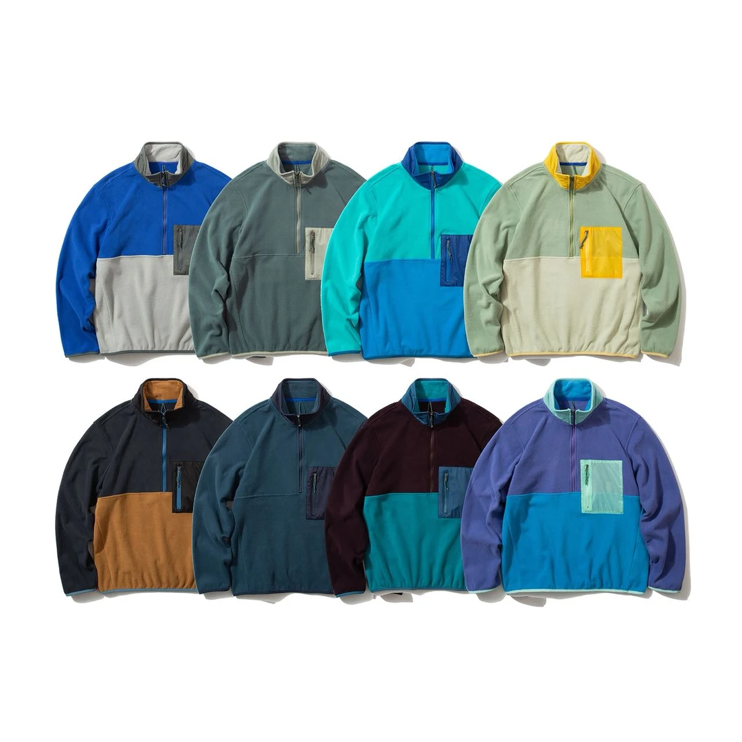 巴塔平替八色入套头款卫衣保暖休闲复古拼色立领上衣加绒秋冬