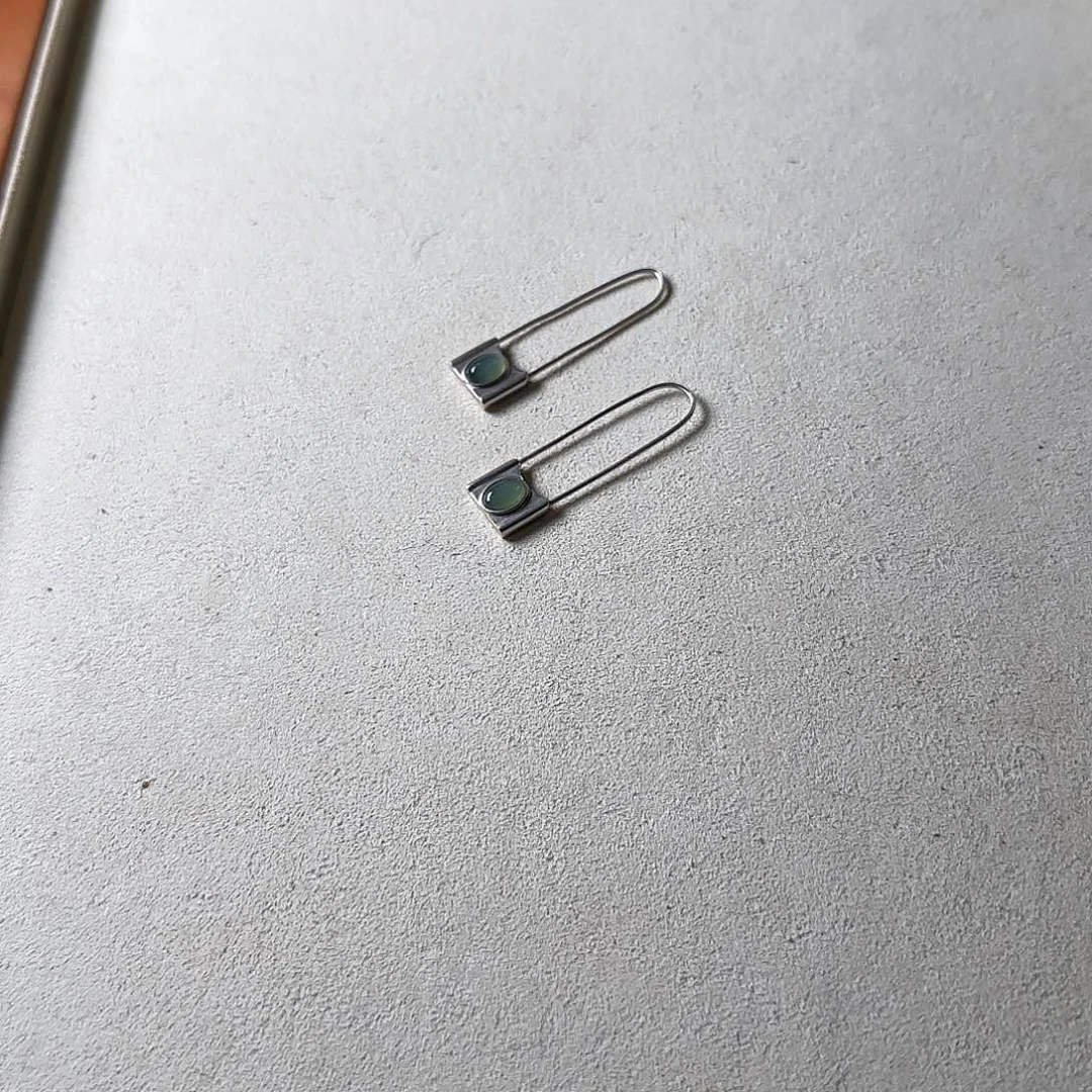 和田玉耳饰未镶嵌木**哒