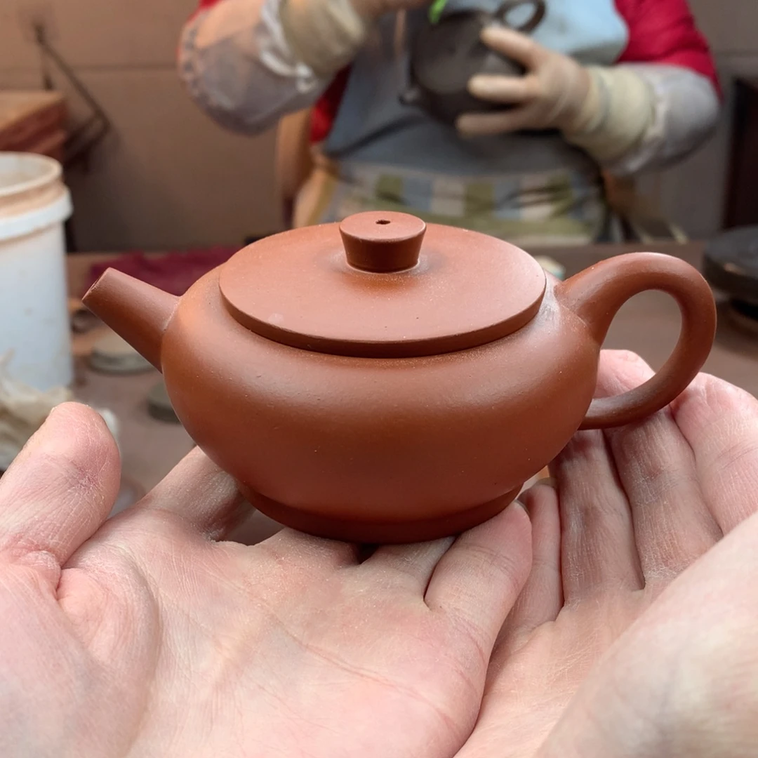 紫砂茶壶巨轮 朱泥 140cc 周宜君