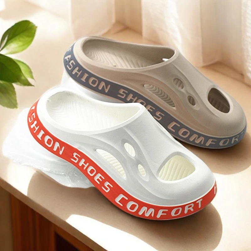 女士洞洞鞋夏季新品防滑轻便厚底男士包头凉拖鞋外穿情侣沙滩鞋潮