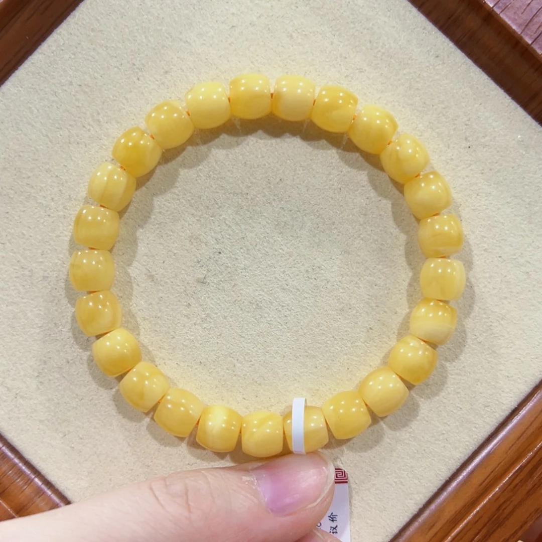 未镶嵌蜜蜡手链8m满蜡直切