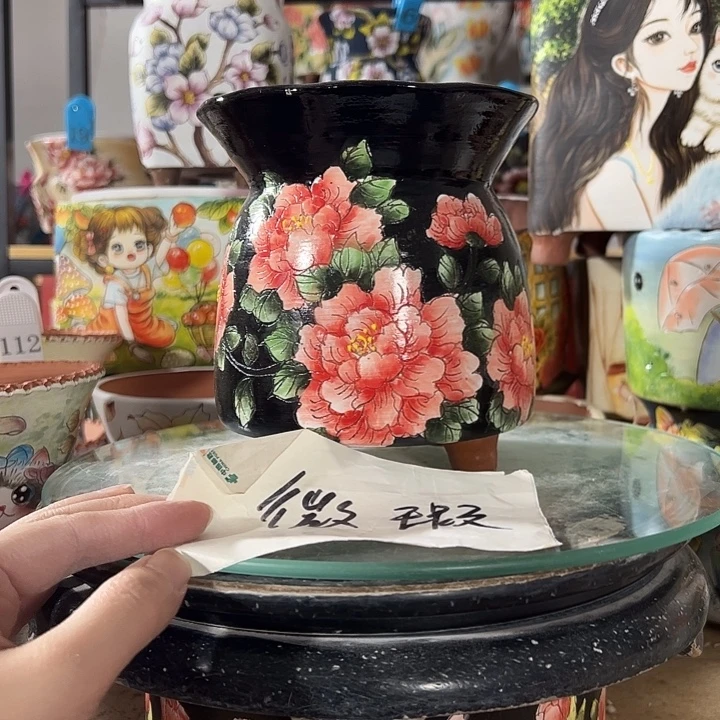 景德镇手绘花盆满38包邮