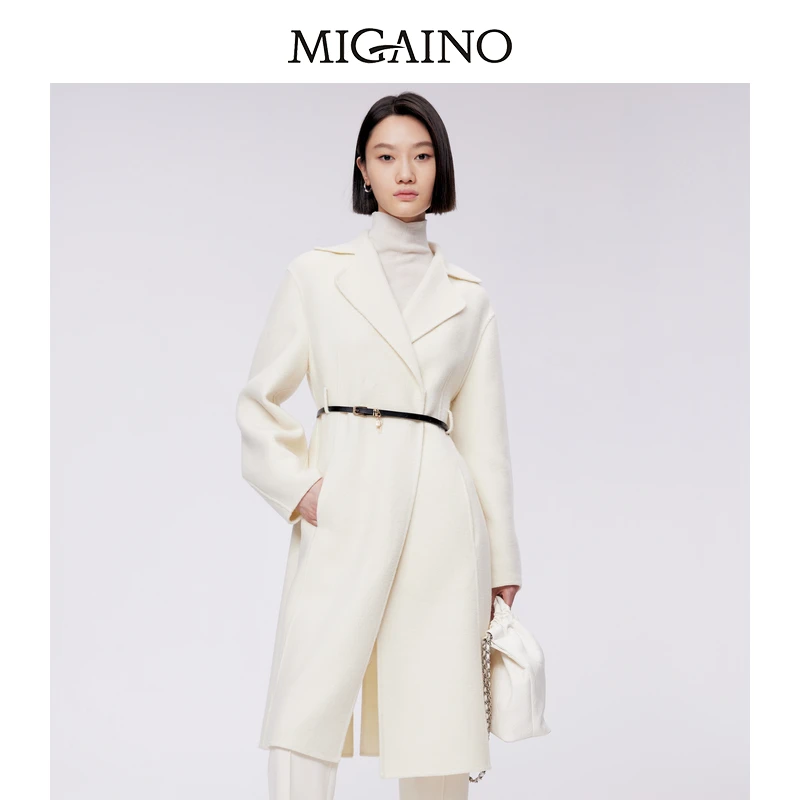 Migaino/曼娅奴冬季新款气质羊毛呢子大衣MN42025