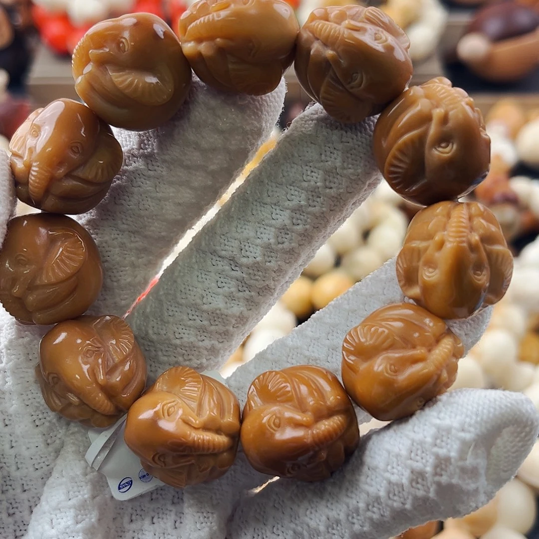 菩提根/象牙果手串新品福利微瑕-风化色小象-全品132