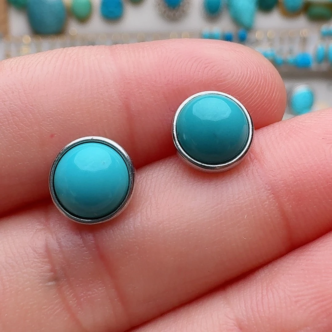 绿松石银S925镶嵌戒指