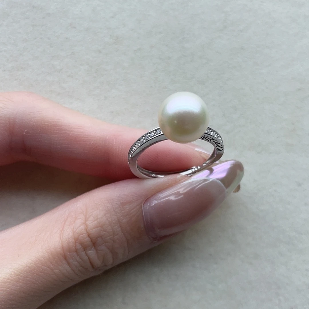 银S925镶嵌戒指30海水珍珠