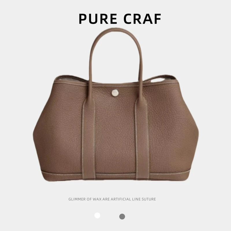 玫匠PURE CRAF（顶板花园包）TC头层牛皮全钢五金全手缝蜜蜡线女包