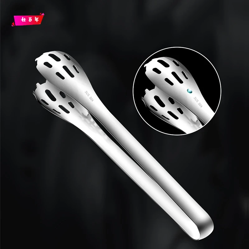 304不锈钢食品夹子烧烤肉食物打蛋夹多功能捞面夹鸡蛋夹面条神器