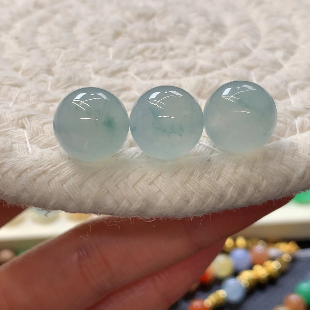 定制翡翠未镶嵌 毛货抛光定制 蓝晴飘花均卡12 单颗价多样性发货