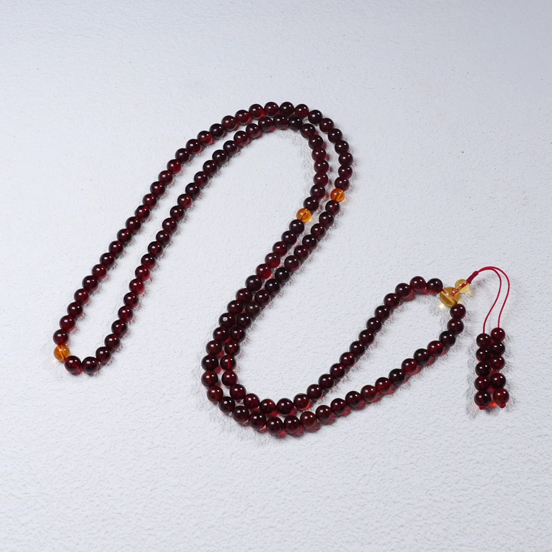 缅甸血珀6m+108项链（油养）