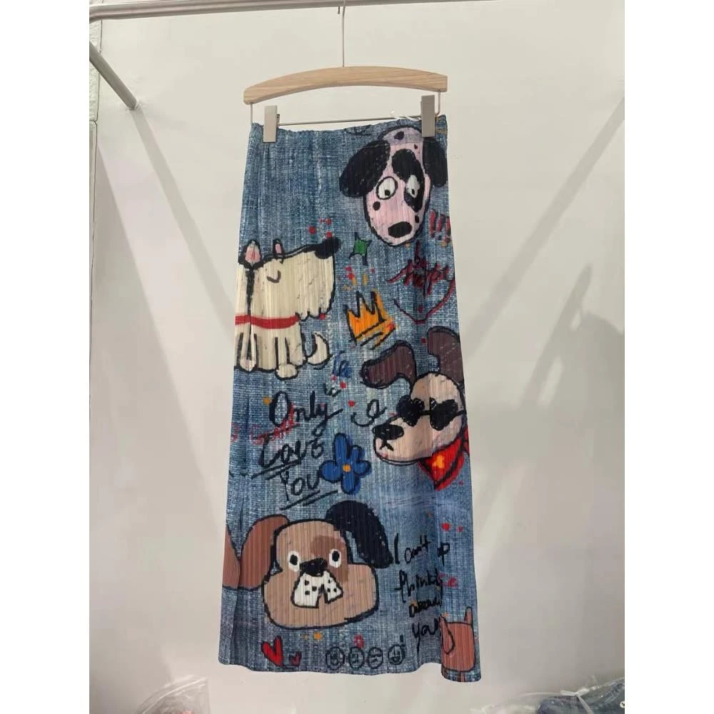 牛X货 巨炸裂！2025春夏季时尚百搭高腰显瘦卡通印花半身裙女