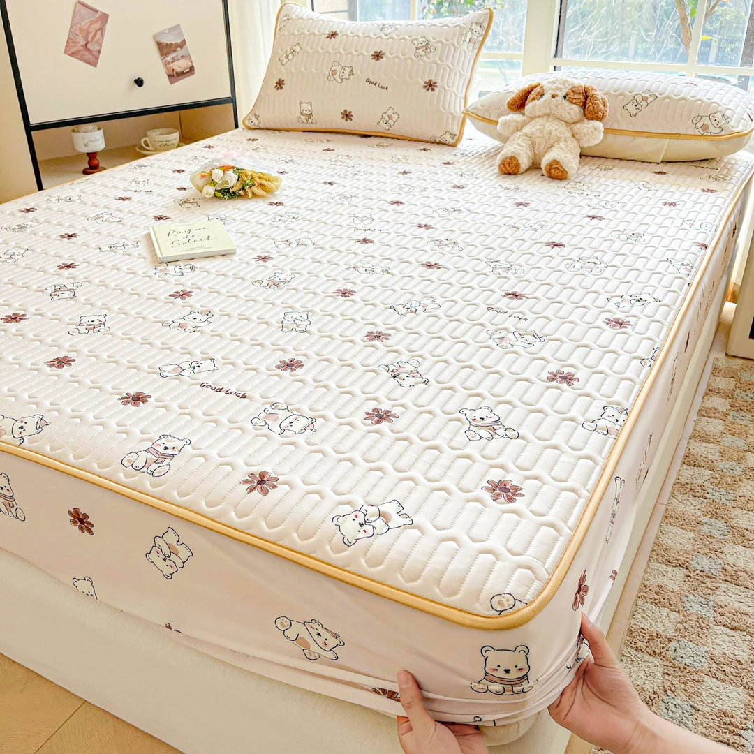 夏季乳胶凉席床笠款床罩夏天空调席软席家用凉感冰丝席床垫保护罩