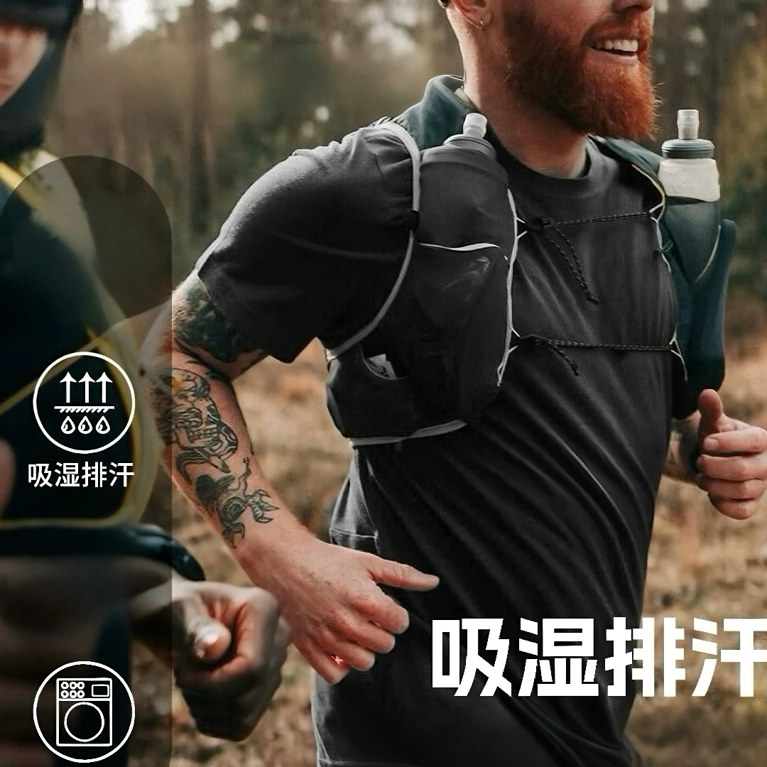 拍1发5！你没看错！吸汗透气速干！四面高弹力男士夏季圆领短袖T恤