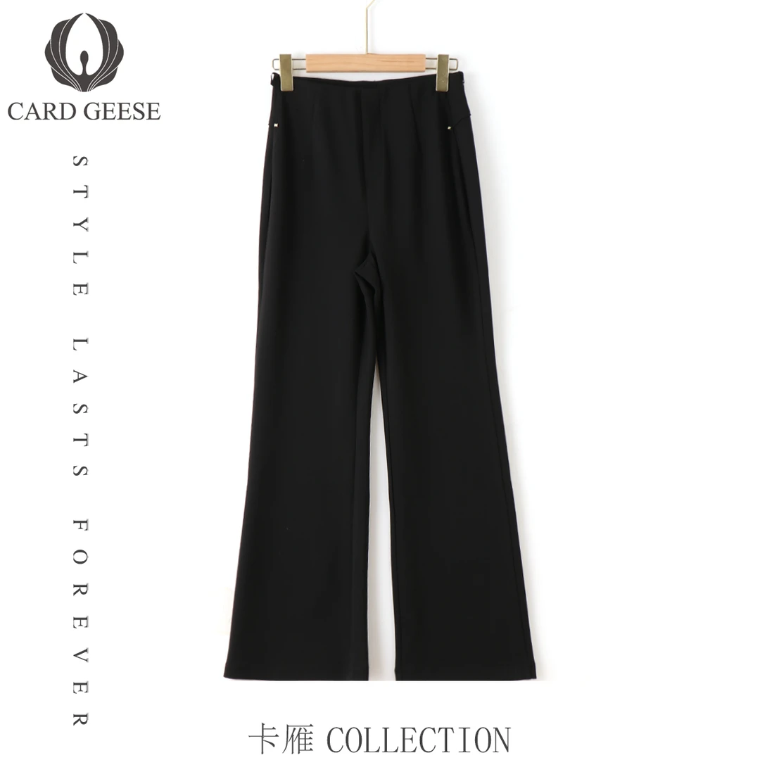 卡雁CARD GEESE25小蛮腰抗皱显瘦小黑裤微喇裤MYJ2-25S990-52513