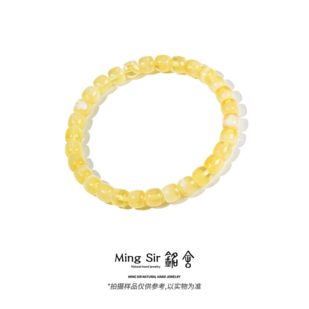 【铭舍 云端·金花VS】蜜蜡精工极限弧老型单圈手串基本干净不挑瑕