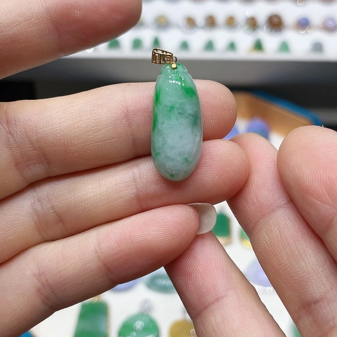 【闪购商品】翡翠18K金镶嵌吊坠(不含链)