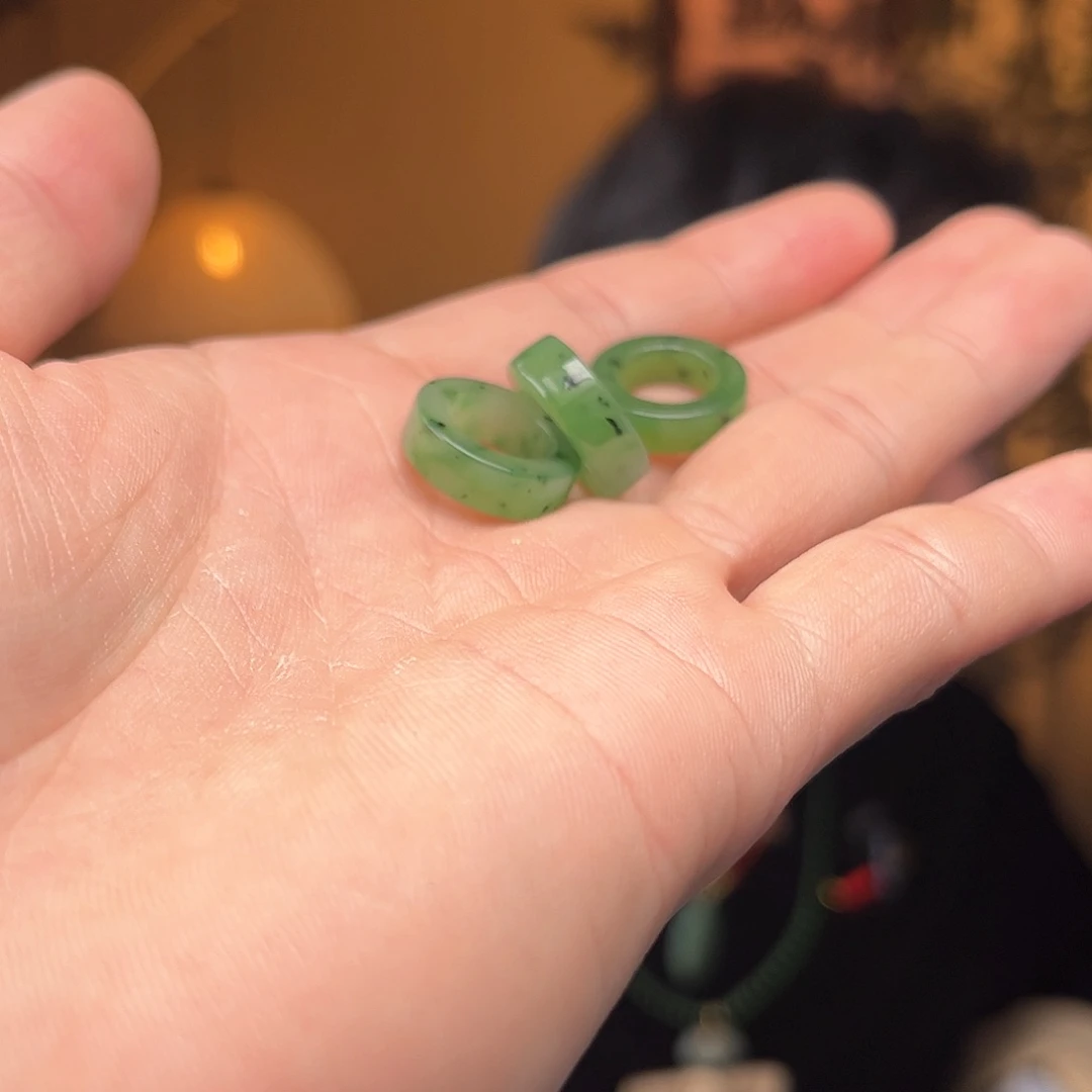 和田玉吊坠(不含链)未镶嵌碧玉跑环乌兰海拍一发一