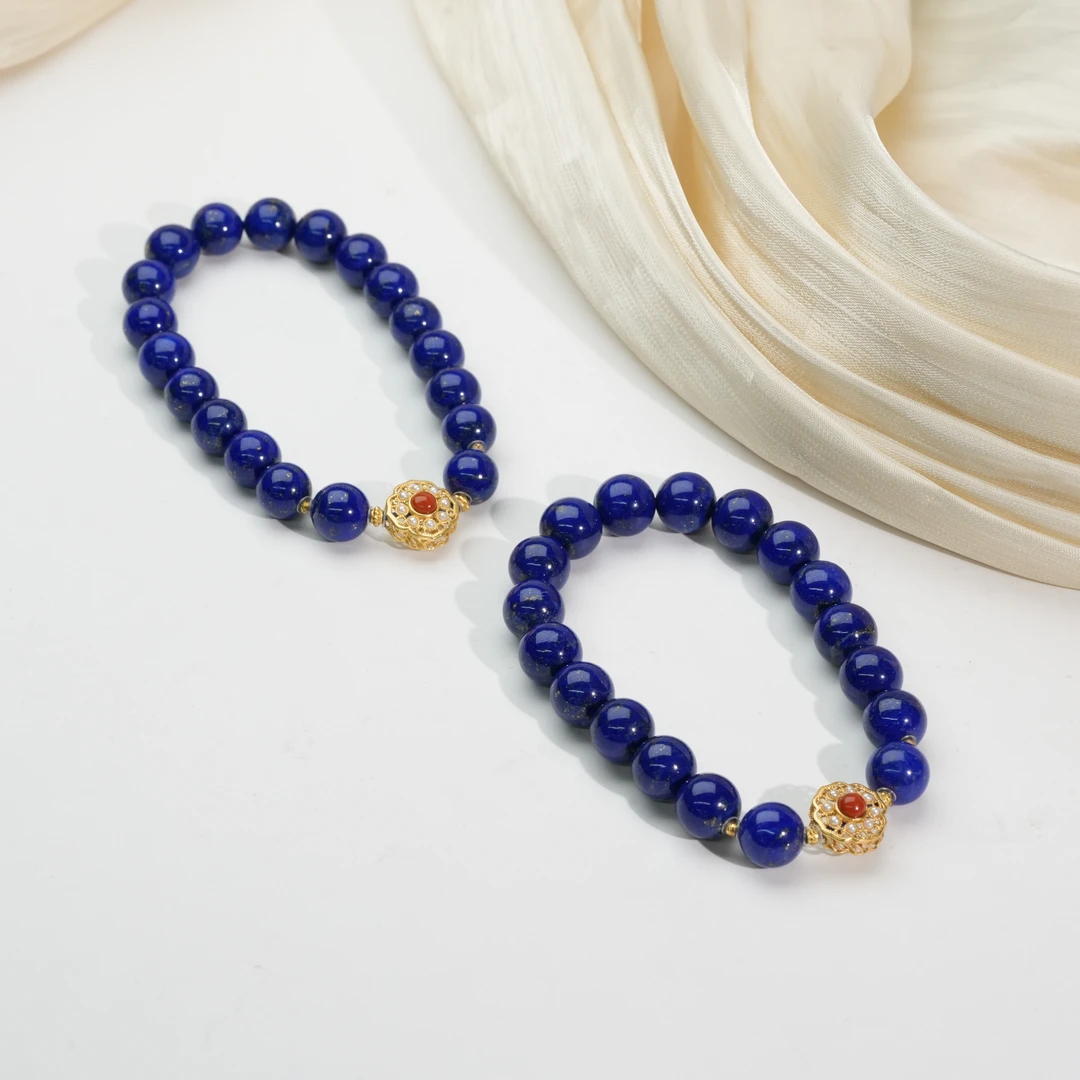 【小北珠宝】青金石DIY手串约8.5mm+【多样性发一件】28-AL01X1596