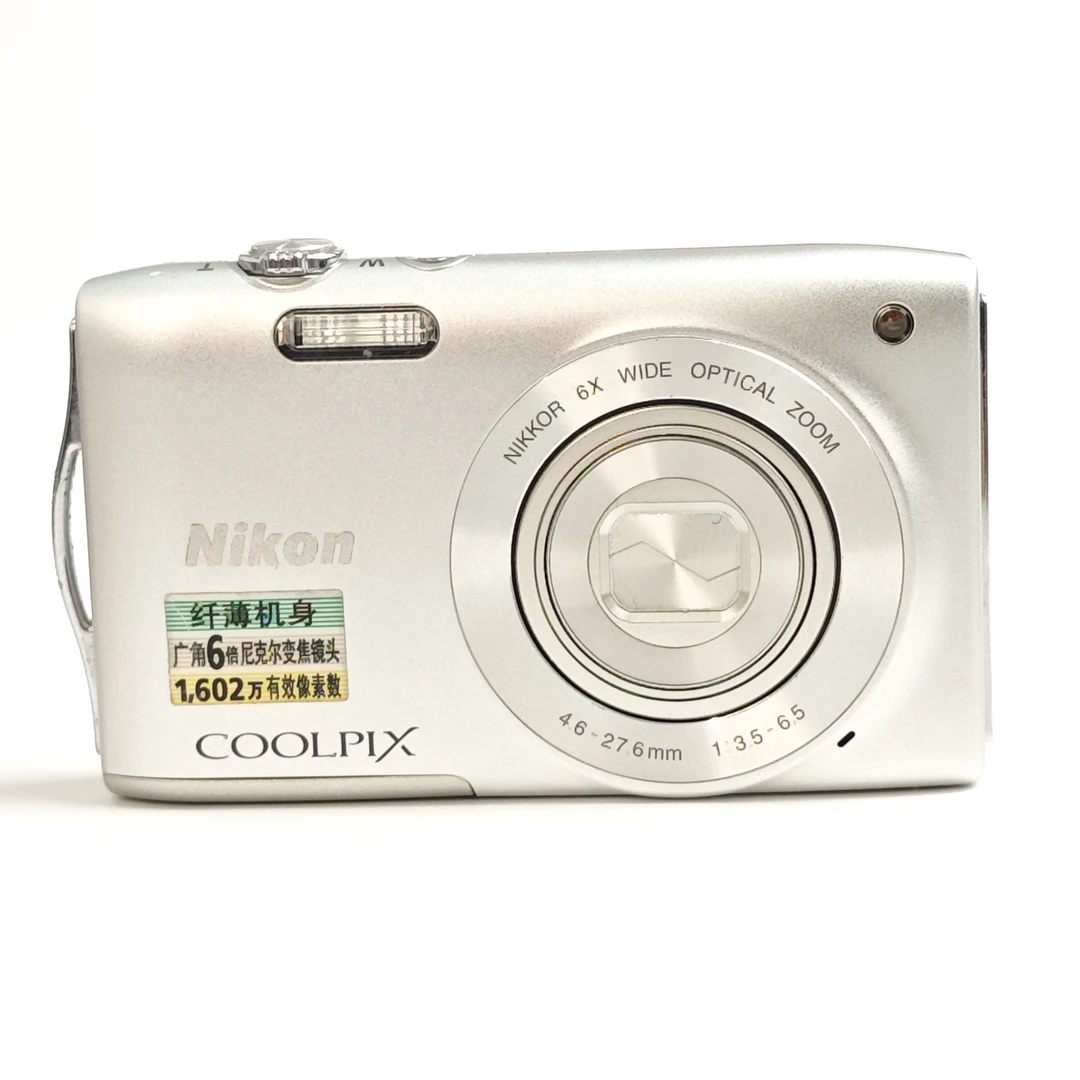 95新 Nikon/尼康 s3200银色奶油肌出片1600w像素6倍广角复古相机
